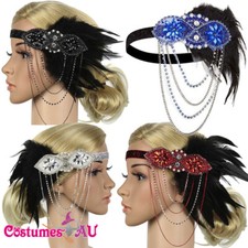 1920s Headband Feather Vintage Bridal 20s Gatsby Flapper Headpiece Gangster