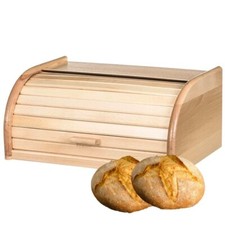 Portapane In Legno di Faggio 39x25x18 Con Serrandina per Conservare il pane