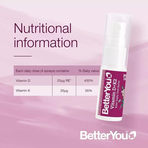 BetterYou Vitamin D + K2 Kids Daily Oral Spray - 15ml ( Free Delivery ) Uk Stock - Picture 6 of 10