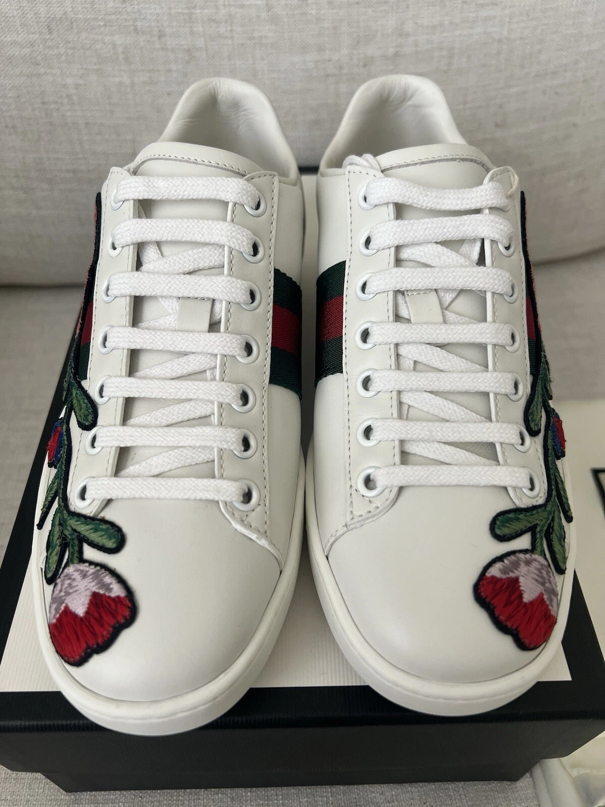 Baskets florales Gucci Ace Emboidered 