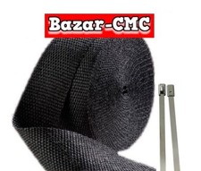 BENDA TERMICA SCARICO +2 fascette alluminio fascia nastro termico Nero marmitta 