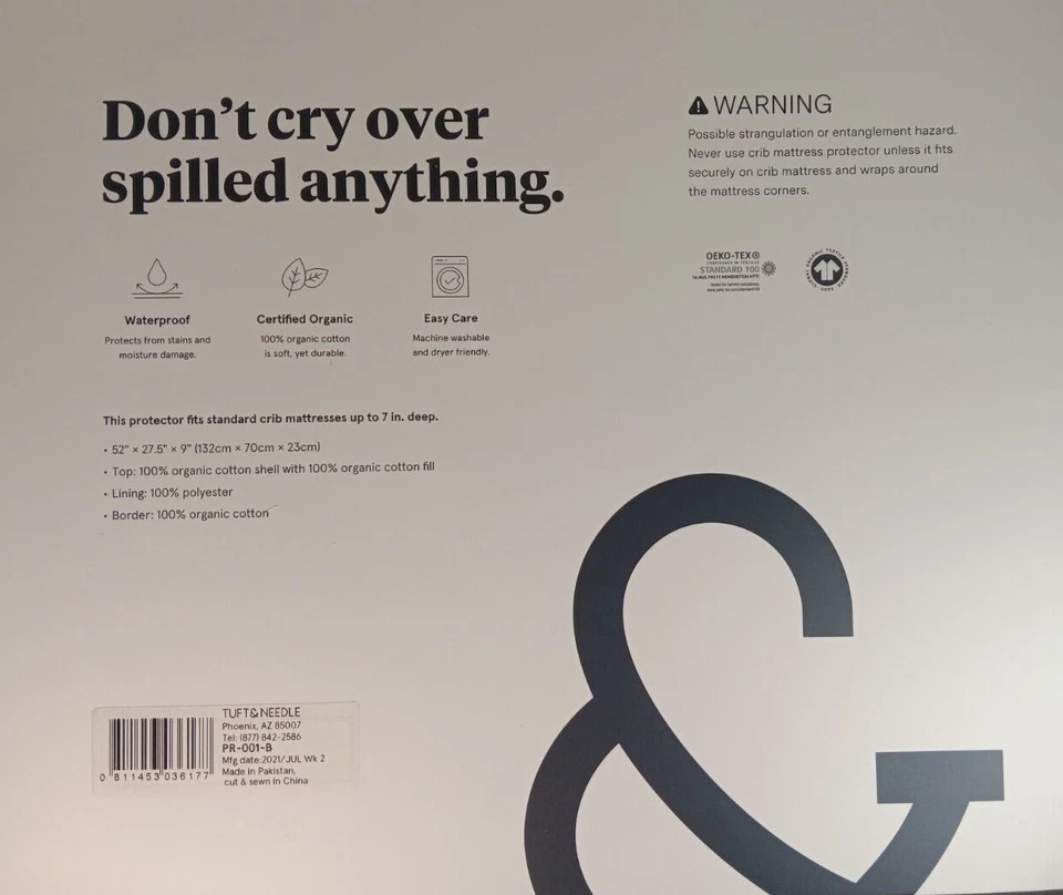 Protetor de colchão para berço cama bebê criança colchão capa impermeável 52”x28” - Imagem 3 de 4