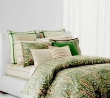 Ralph Lauren Allie Green Paisley Floral King Comforter Set Comf. 2 King Shams