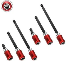 6Pcs 1/4 Hex Shank Quick Release Magnetic Screwdriver Extension Holder Drill Bit