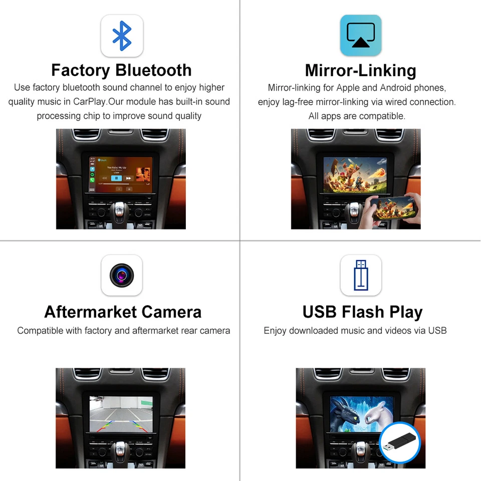 Inalámbrico CarPlay Android Auto para Porsche CDR 2010-2016 Cayenne/Macan 2025 UI Foto 4 de 4