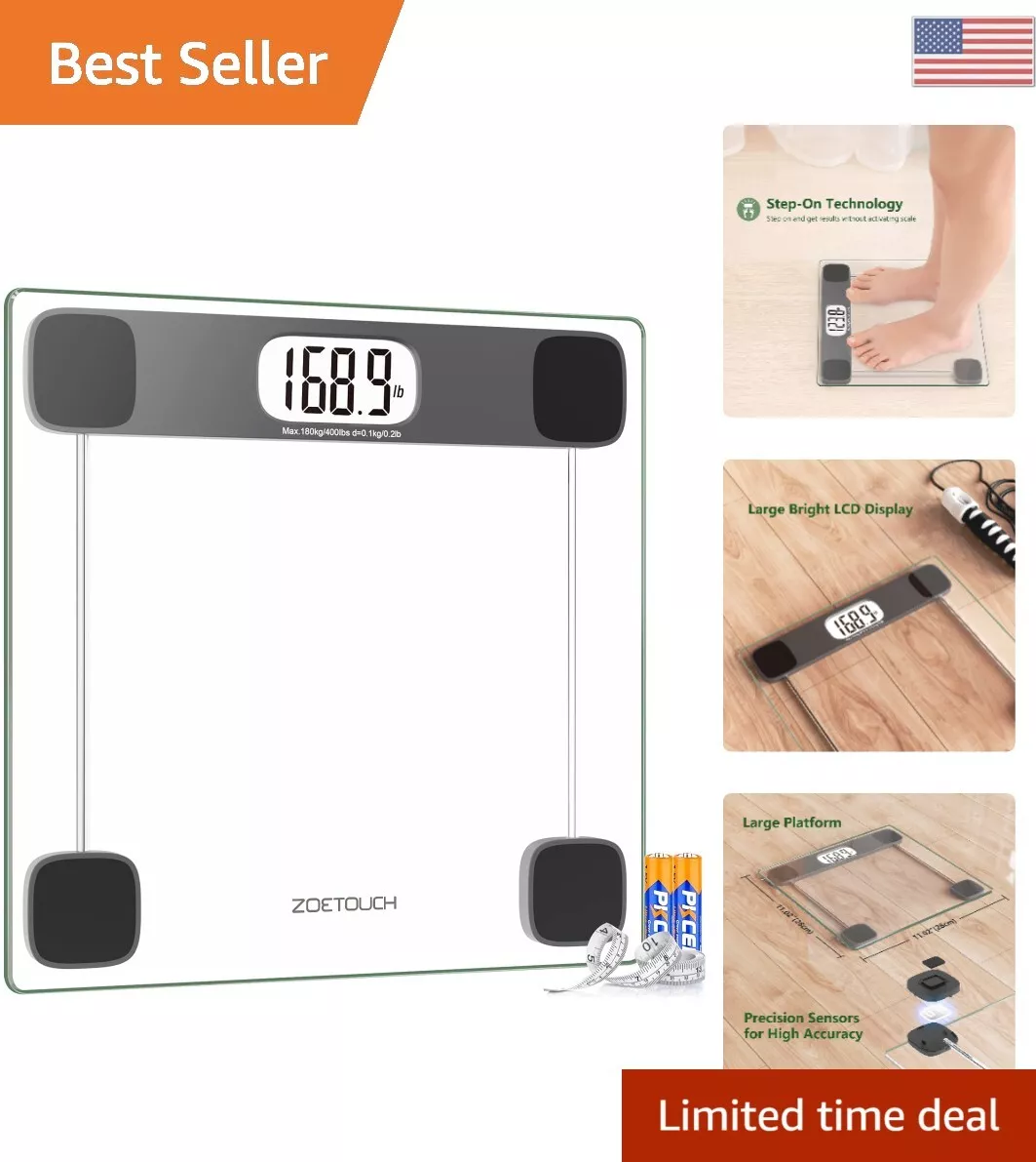 Precise Accurate Digital Scale 400lbs Attractive Sleek Glass