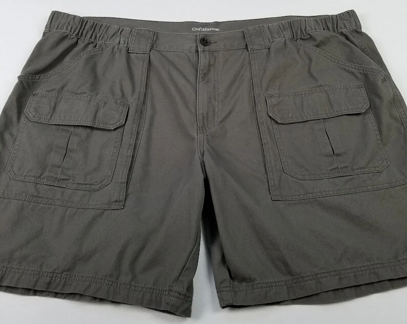Мужские шорты-карго Croft & Barrow 52 зеленые с карманами на молнии сбоку эластичные на талии - Изображение 2 из 4
