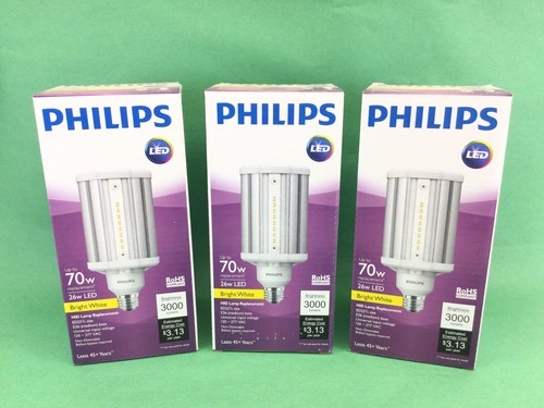 3 PACK- Philips TrueForce 26W Clear Corn Cob Medium Base LED High-Intensity Bulb