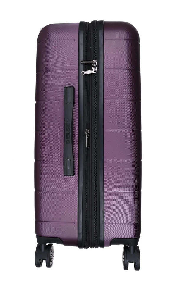 Жесткий расширяемый чемодан DELSEY Paris Comete 2.0 фиолетовый клетчатый средний 24 дюйма - Изображение 3 из 4