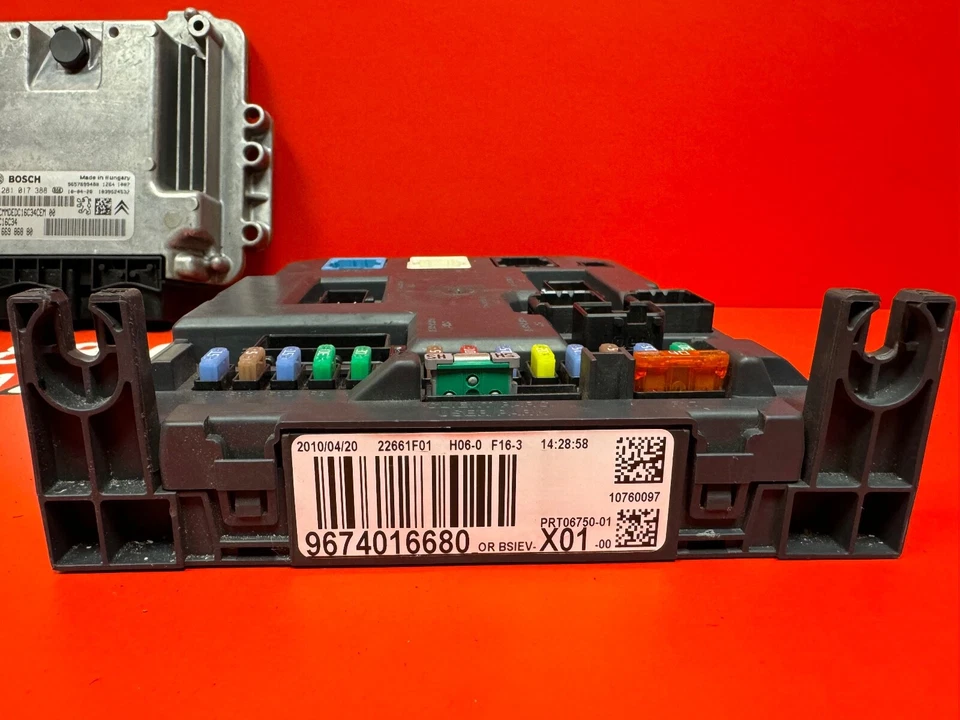 PEUGEOT 207 1.4 HDI KIT DEMARRAGE CALCULATEUR 0281017388 9666986880 - Photo 4/4