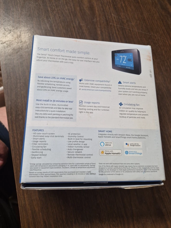 Emerson ST75 Black Sensi Touch Wi-Fi Thermostat with Touchscreen Color Display - Image 4 of 4