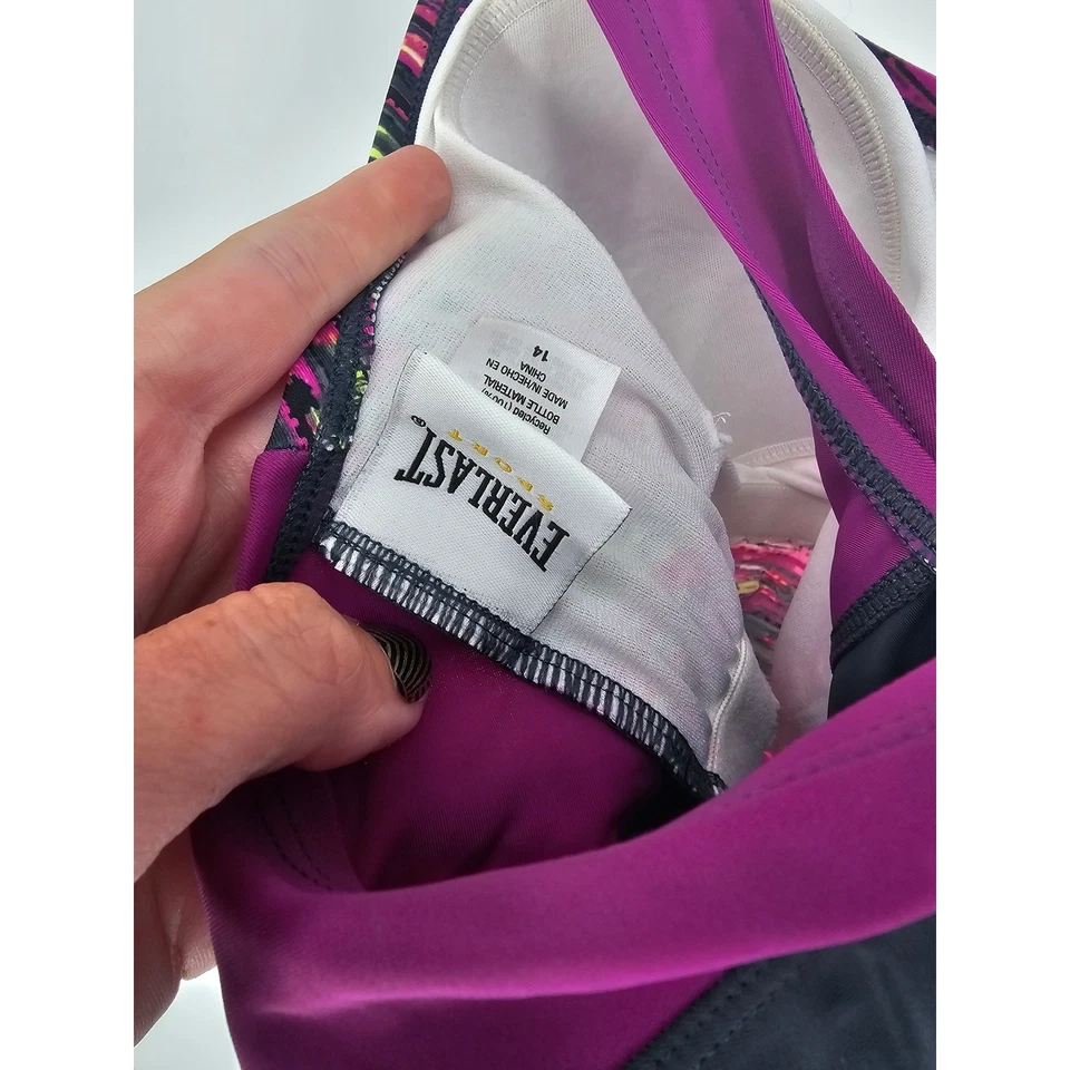 Traje de baño Tankini Everlast Sport para mujer talla 14 púrpura gris atlético Foto 3 de 3