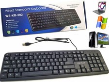 USB WIRED STANDARD KEYBOARD  STYLISHUK LAYOUT FOR PC LAPTOP COMPUTER DESKTOP