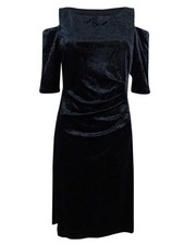 Connected Women's Crushed Velvet Cold-Shoulder Dress
