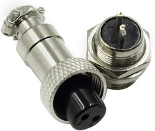 2 Sets GX12-2P Aviation Plug 2 Pin 12mm Metal Male Female Panel Connector