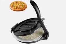 KFFKFF Tortilla Press, 10-Inch Cast Iron Roti & Tortilla Maker, with 100 Sheets