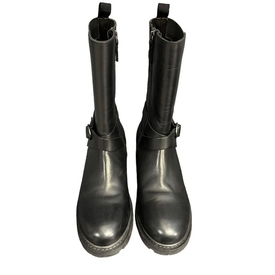 Softwalk Neenah Cuero Negro Cremallera Moto Bota Suela Talla 10N Nuevo sin Etiquetas Foto 4 de 4
