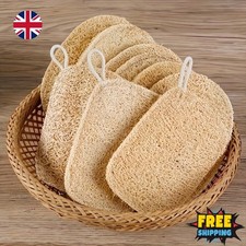 6pcs Natural Loofah Sponges Bamboo Fibre Body Exfoliating Scrubber for Shower Ba