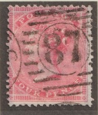 ROYAUME-UNI !  Timbre ancien de 1855 n°18  filigrane grande jarretière