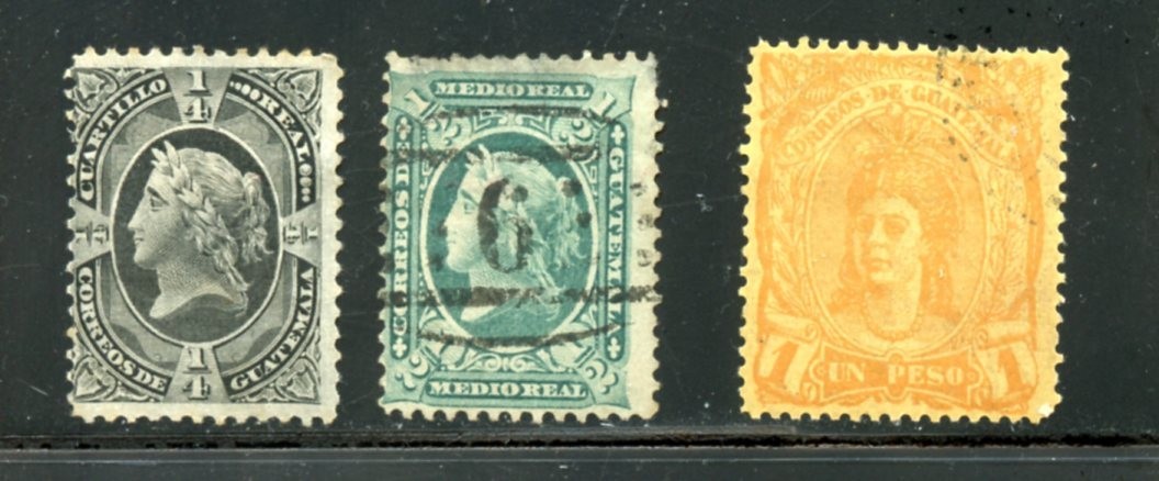 LOT 35504 USED 7-8 AND 14 : STAMPS FROM GUATEMALA