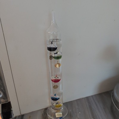 Thermometer Glass Galileo Multi Color Floating Orbs Home Decor 11'' Tall