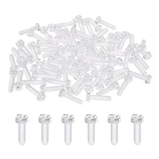 80Pcs Clear Acrylic Screws, M4x16mm PC Plastic Phillips Round Head Bolts