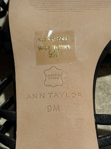 Ann Taylor Ellis Leather Knot Heeled Sandals Black Size 9 *New in Box - Picture 14 of 23