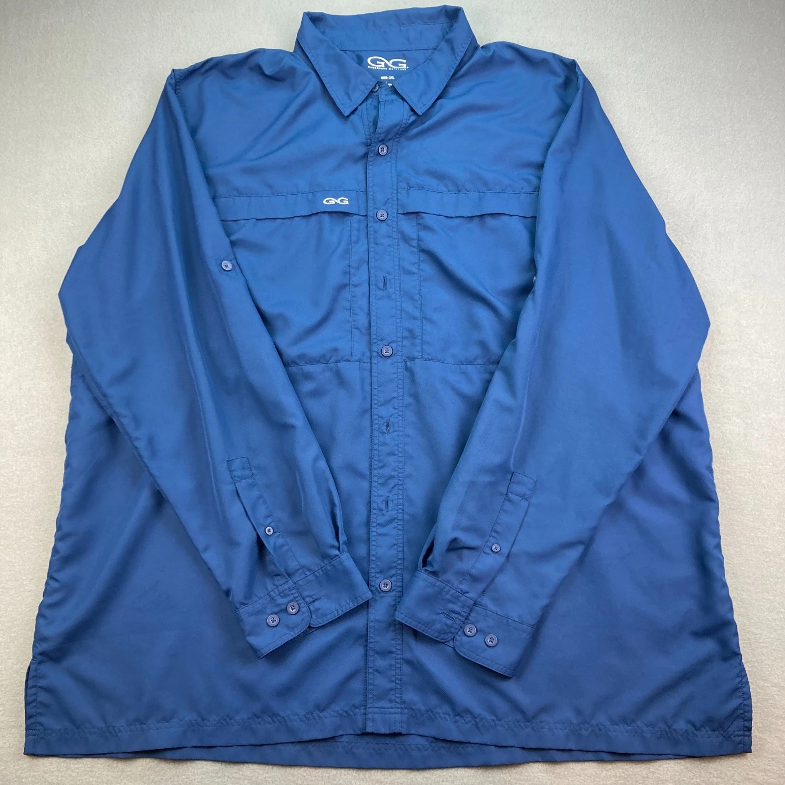 GameGuard Outdoors Mens Fishing Shirt Size L RN#116986 Mesh Vented Quick Dry