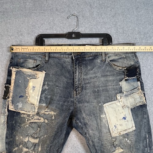 Jordan Craig Jeans Sean Patchwork Paint Splatter Destroyed Jeans Men 44 Grunge - Picture 4 of 12