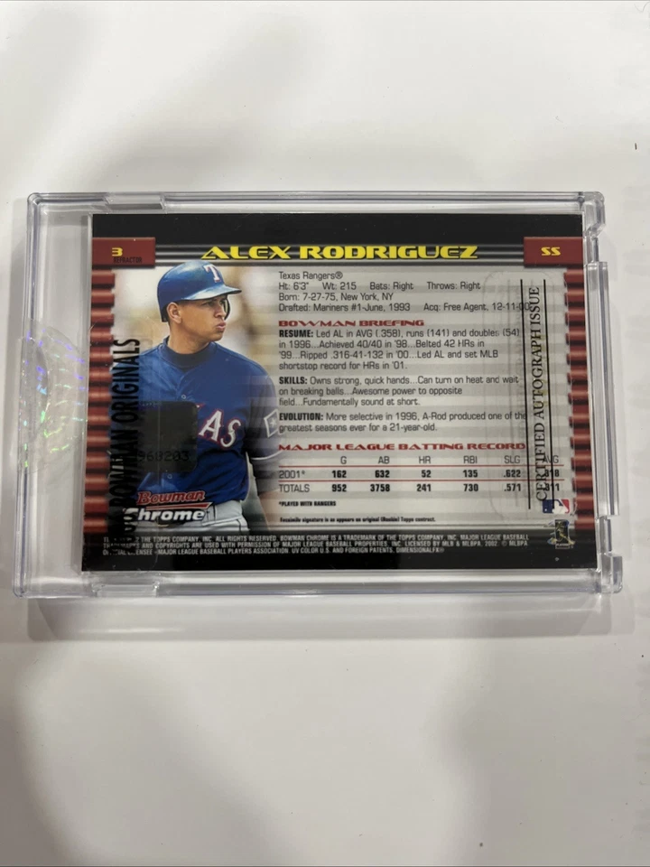 Alex Rodriguez 2006 Bowman Originals Autógrafo 1/4 Auto Cromo Refractor 1/1 Sp Foto 2 de 2