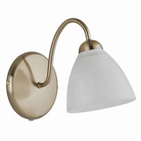 Wandleuchte Modern Messing Glas Weiß Elegant Wohnlich E27 B:20 Cm Wandlampe Flur