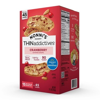 Nonni's THINaddictives Cranberry Almond Crisps (15 Count)