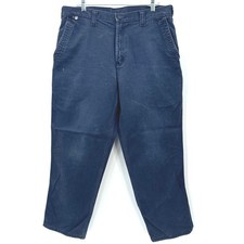 Carhartt FR Work Pants Dark Navy Blue Relaxed Fit Flame Resistant 34x30