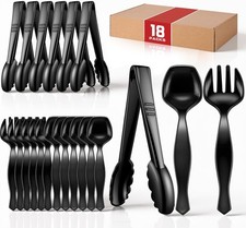 Mwellewm 18Pcs Serving Utensils, 8.5'' Plastic Serving Utensils Set, Disposable