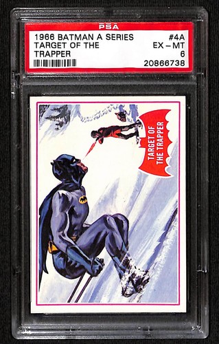 1966 Topps Batman Red Bat #4A Target of the Trapper — PSA 6