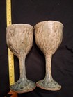Really Ugly But Cool Set Of Handmade Face Goblets Coil Pottery 6.25" — photo 3
