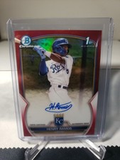 2023 BOWMAN CHROME 1ST RED AUTOGRAPH SSP HENRY RAMOS 4/5 NO. CPA-HR *ROYALS*
