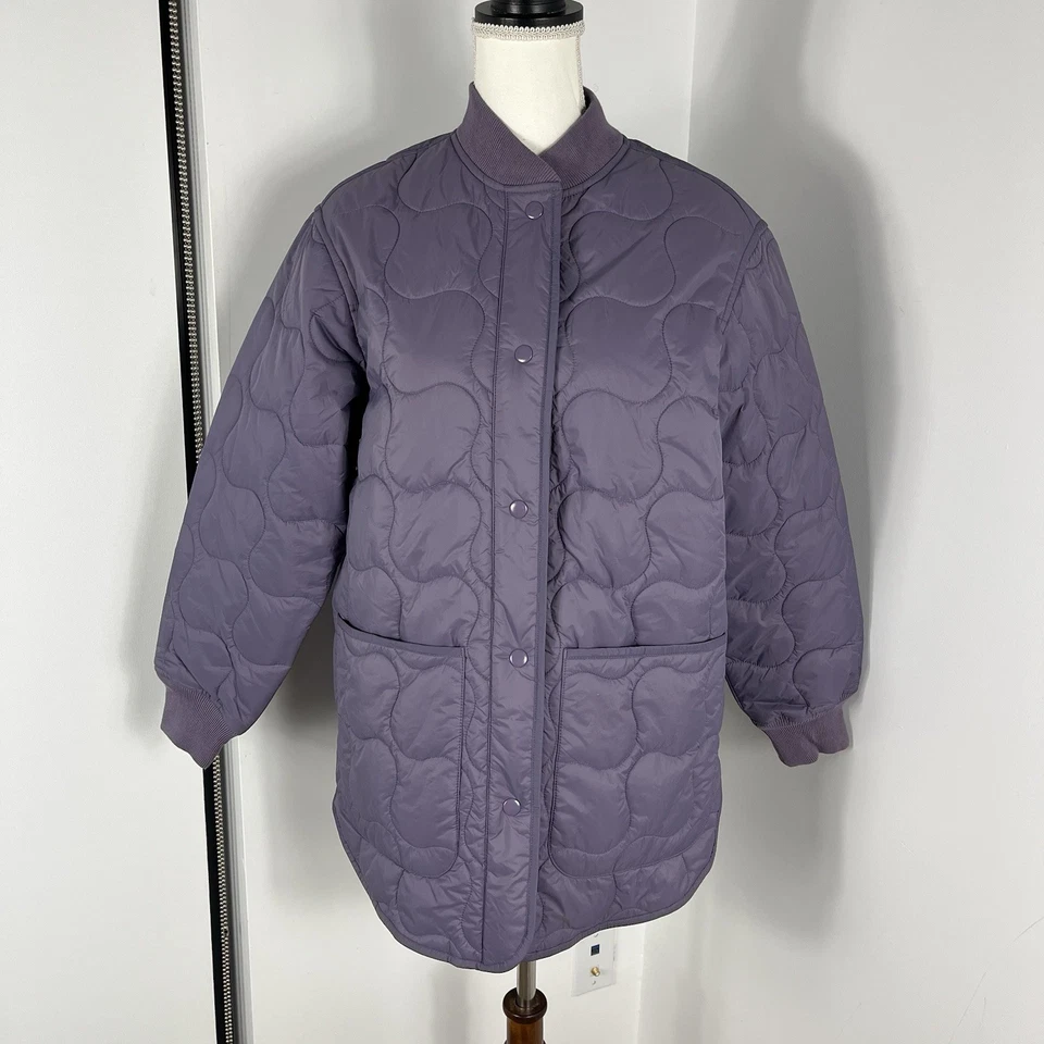 Madewell стеганая куртка-бомбер большого размера XS фиолетовый NM539 - Изображение 4 из 4