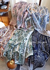 Sallys 70 Cashmere  30 Silk Scarf Flower Print Large Triangle Shawl 190 125cm