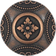 12 Pieces Rosette Pattern Metal Shank Buttons. 23Mm (7/8 Inch) (Antique Copper)
