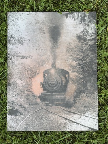 Antique Train Tin Type Photograph Railroad ( Large Photo ) vintage