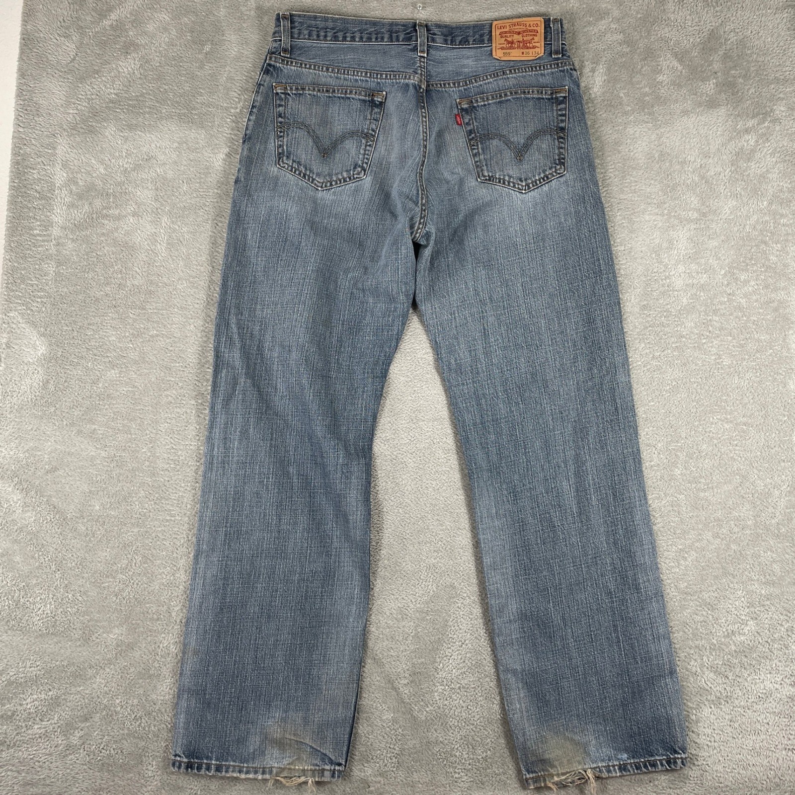 Levi's 559 Relaxed Straight Jeans Mens 36x34 Blue Denim Baggy Y2K Skater