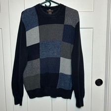 Dockers Men's Knit Sweater Size Large- Blue Grey Tones Casual Pullover
