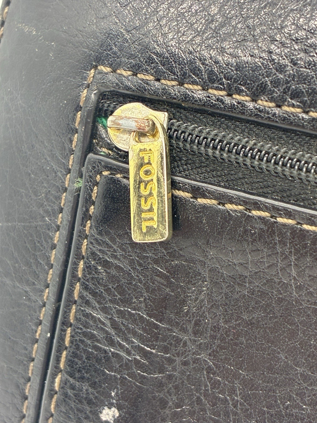 Fossil Multifunction Black Teal Interior Leather … - image 2