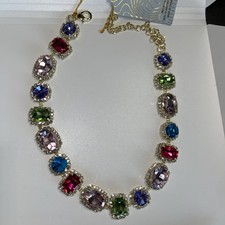 EYE CANDY Los Angeles Colorful Glass Crystal Statement Necklace new