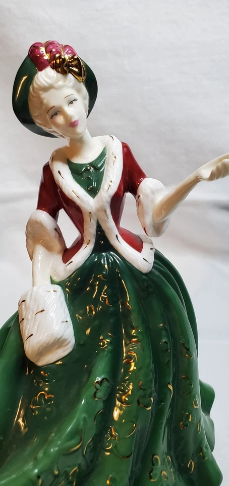 2006 Royal Doulton Pretty Ladies 'Christmas Day' W/Gold Figurine HSN 016/350  - Image 2 of 4