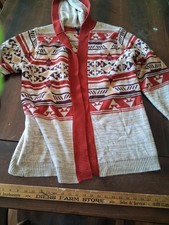 Wrangler Retro Aztec Western Ladies Hooded Cardigan Large