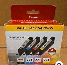 Genuine Canon CLI-271 4-Pack Ink Tanks - Black Cyan Magenta Yellow
