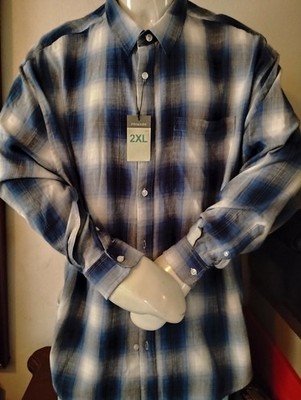 Polo Look Black Label Primark, Classic Shades Blue Check Box Sport Shirt # 2XL