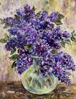 Lilac Flower Original Oil Painting 11x14 Panel Abstract Floral Art Wall Decor